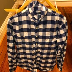 J Crew blue and white flannel